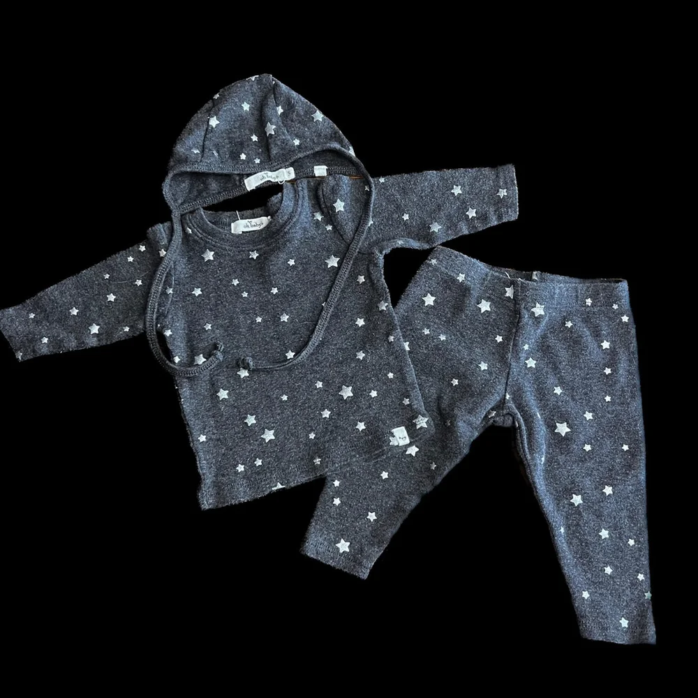 Oh Baby! Three-piece infant matching set star take home outfit cotton